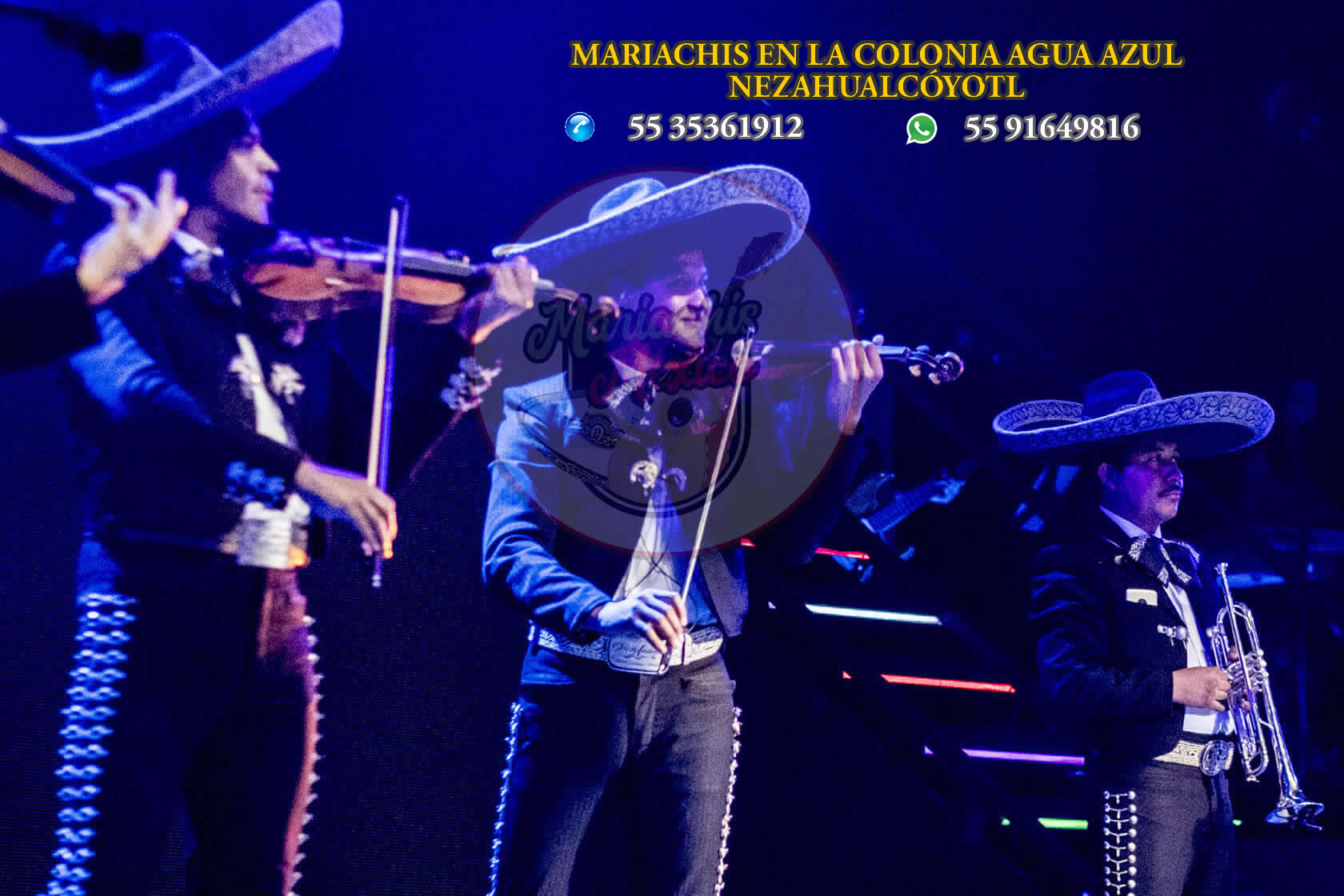 Mariachis en La Colonia Agua Azul
